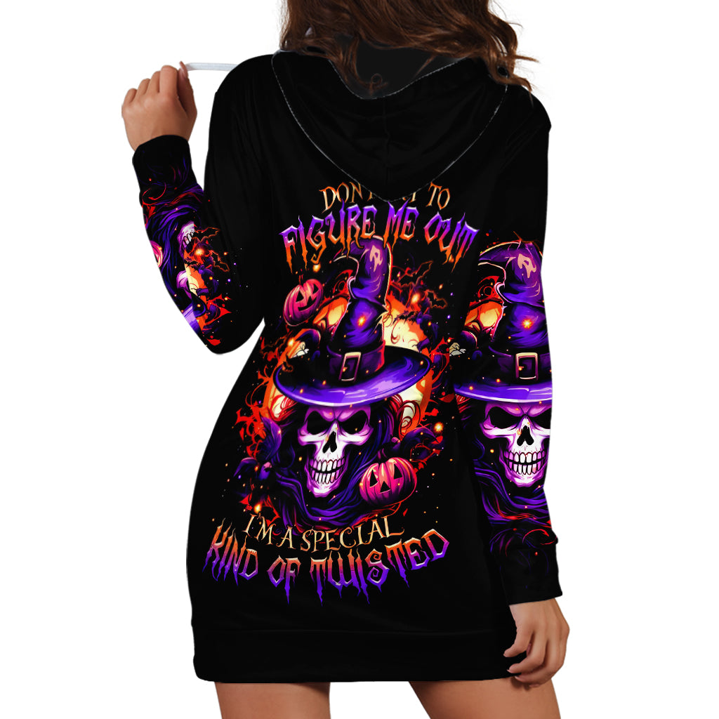 Wizard Skull Halloween Hoodie Dress Don't Try To Figure Me Out I'm A Special - Wonder Print Shop