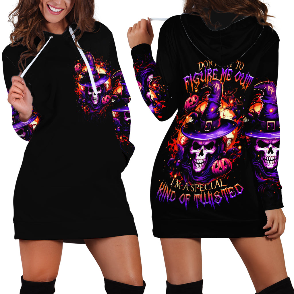 Wizard Skull Halloween Hoodie Dress Don't Try To Figure Me Out I'm A Special - Wonder Print Shop