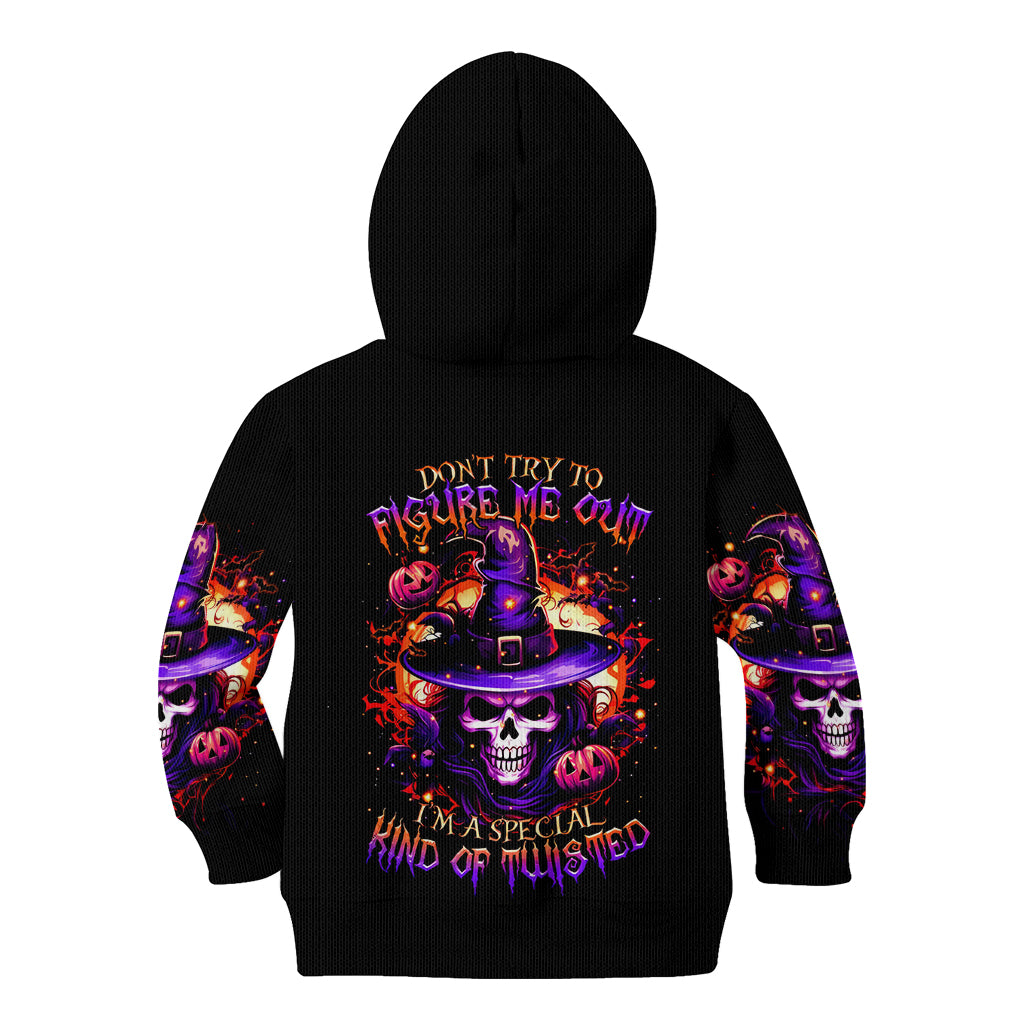 Wizard Skull Halloween Kid Hoodie Don't Try To Figure Me Out I'm A Special - Wonder Print Shop