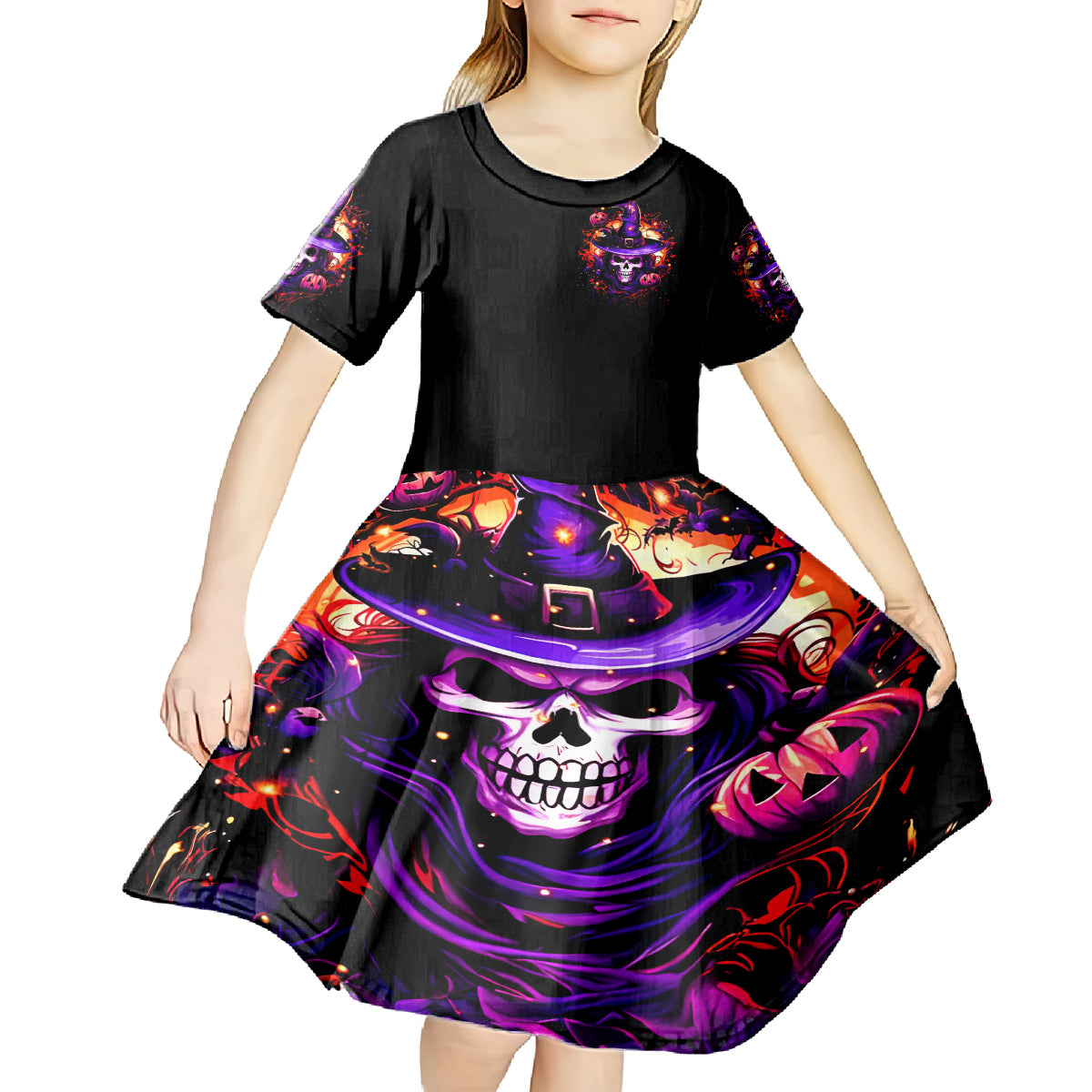 Wizard Skull Halloween Kid Short Sleeve Dress Don't Try To Figure Me Out I'm A Special - Wonder Print Shop