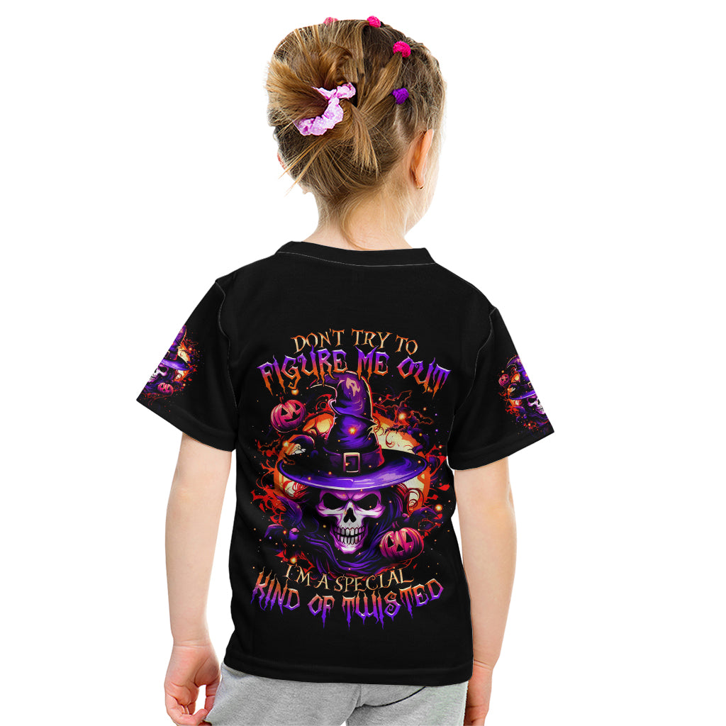 Wizard Skull Halloween Kid T Shirt Don't Try To Figure Me Out I'm A Special - Wonder Print Shop