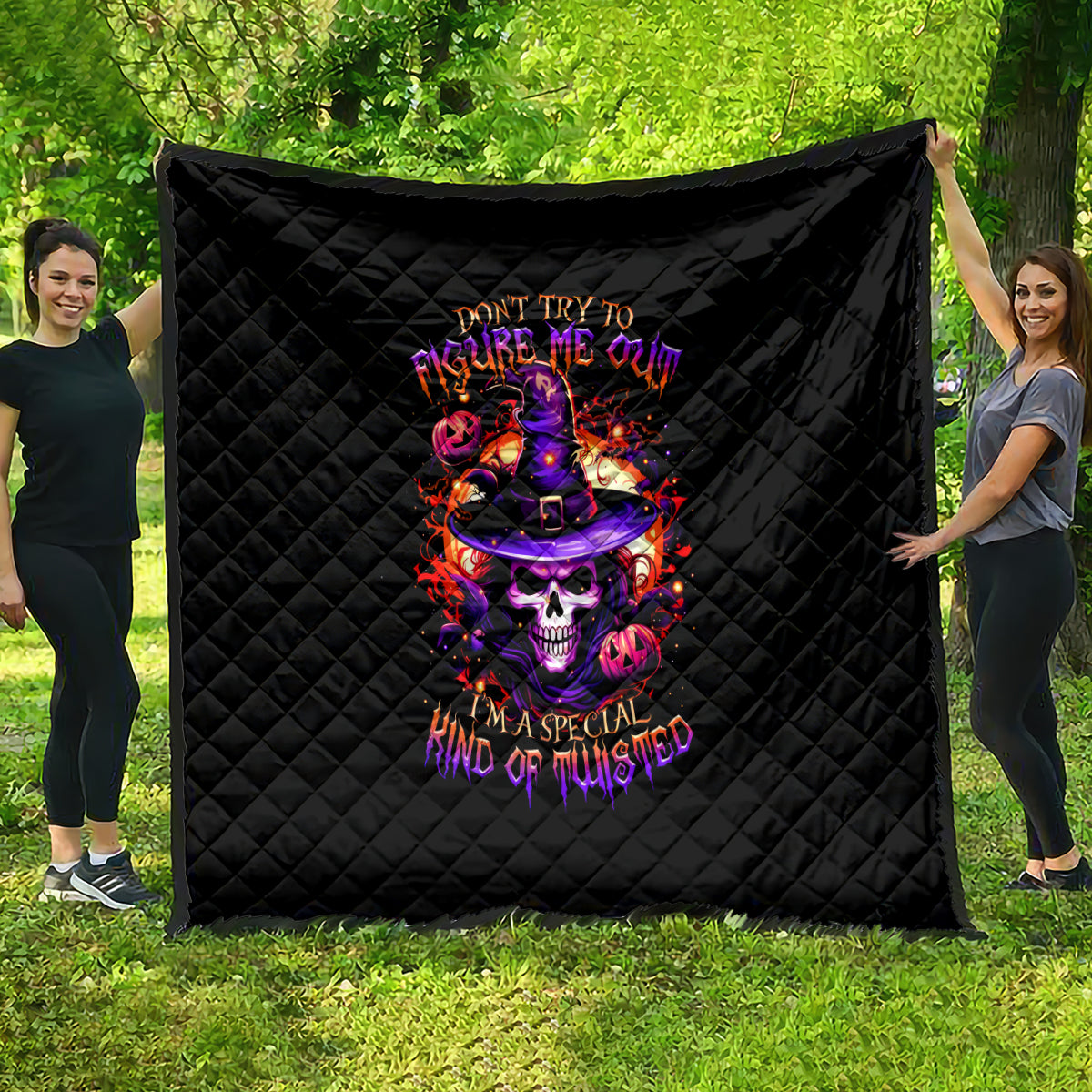 Wizard Skull Halloween Quilt Don't Try To Figure Me Out I'm A Special - Wonder Print Shop
