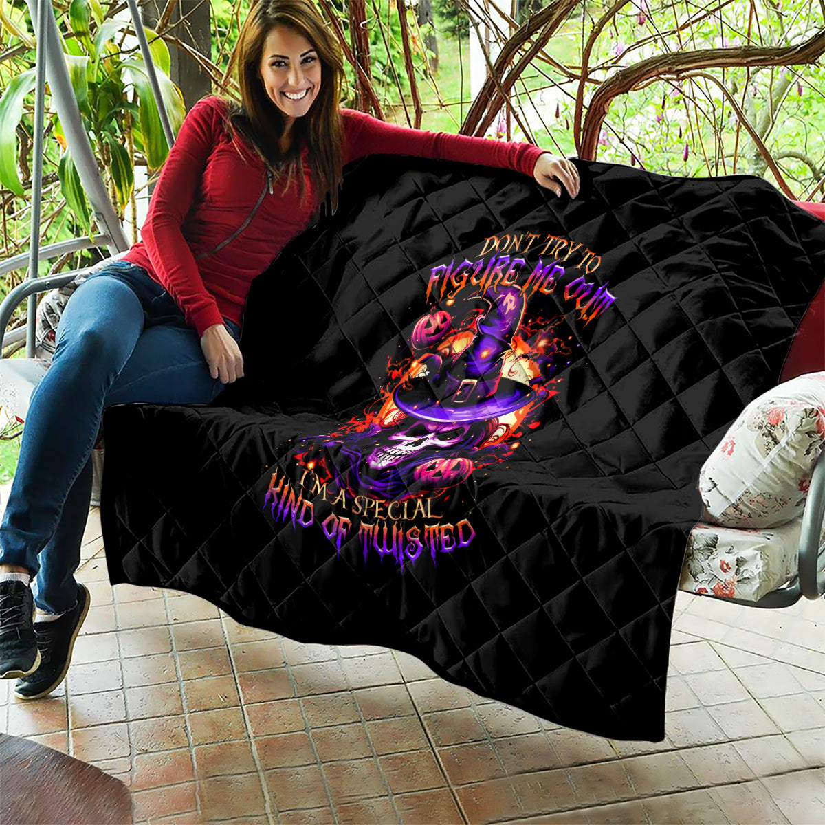 Wizard Skull Halloween Quilt Don't Try To Figure Me Out I'm A Special - Wonder Print Shop