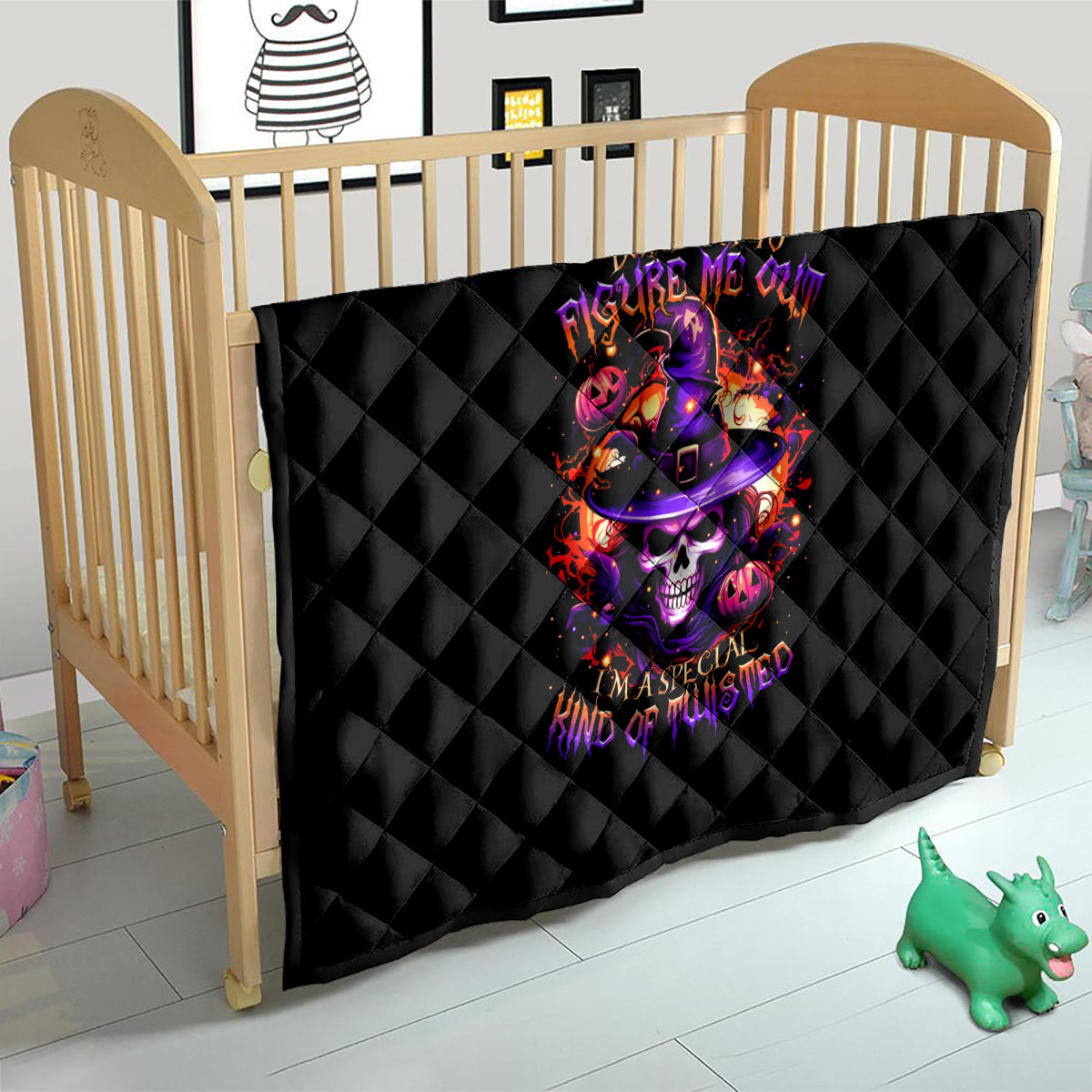 Wizard Skull Halloween Quilt Don't Try To Figure Me Out I'm A Special - Wonder Print Shop