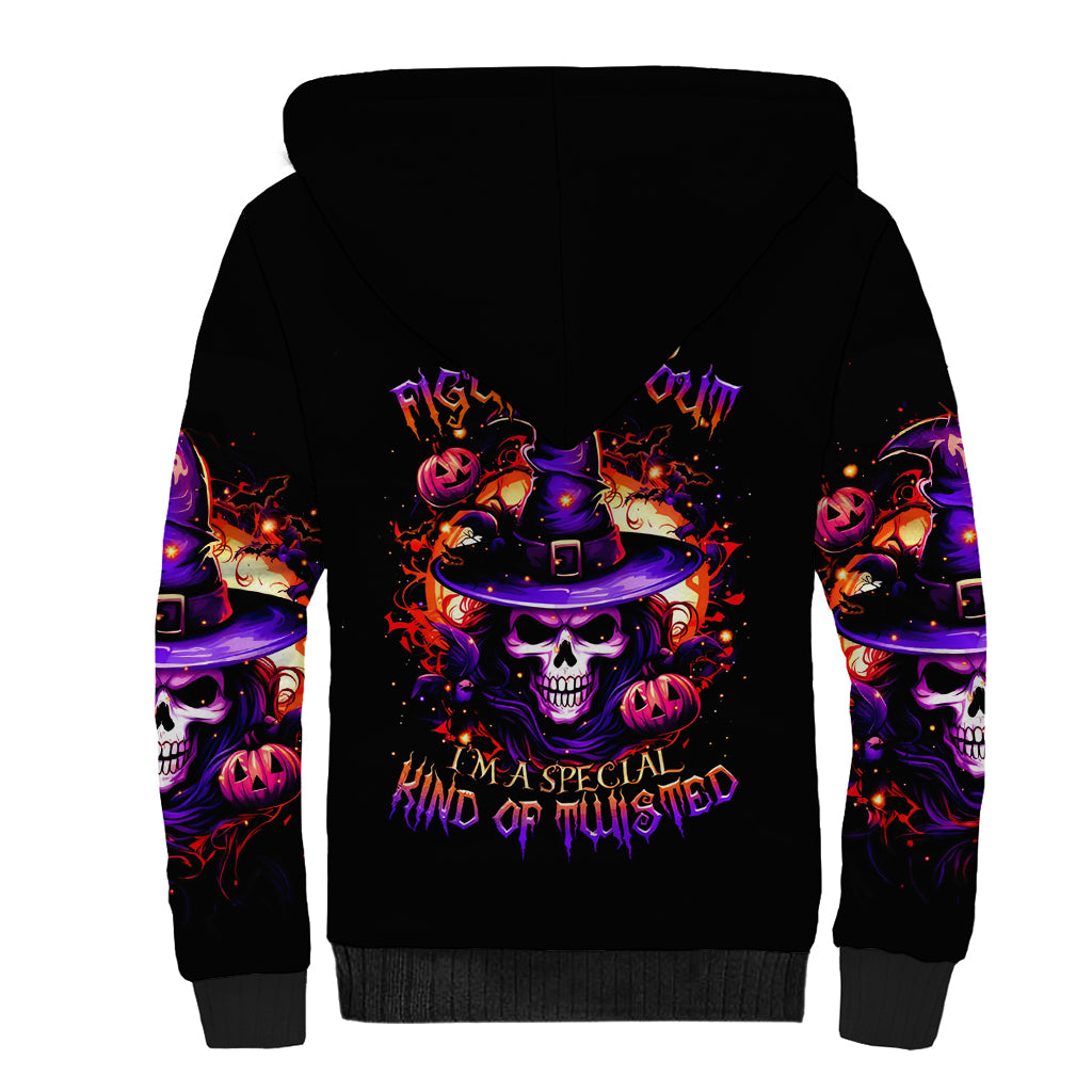 Wizard Skull Halloween Sherpa Hoodie Don't Try To Figure Me Out I'm A Special - Wonder Print Shop