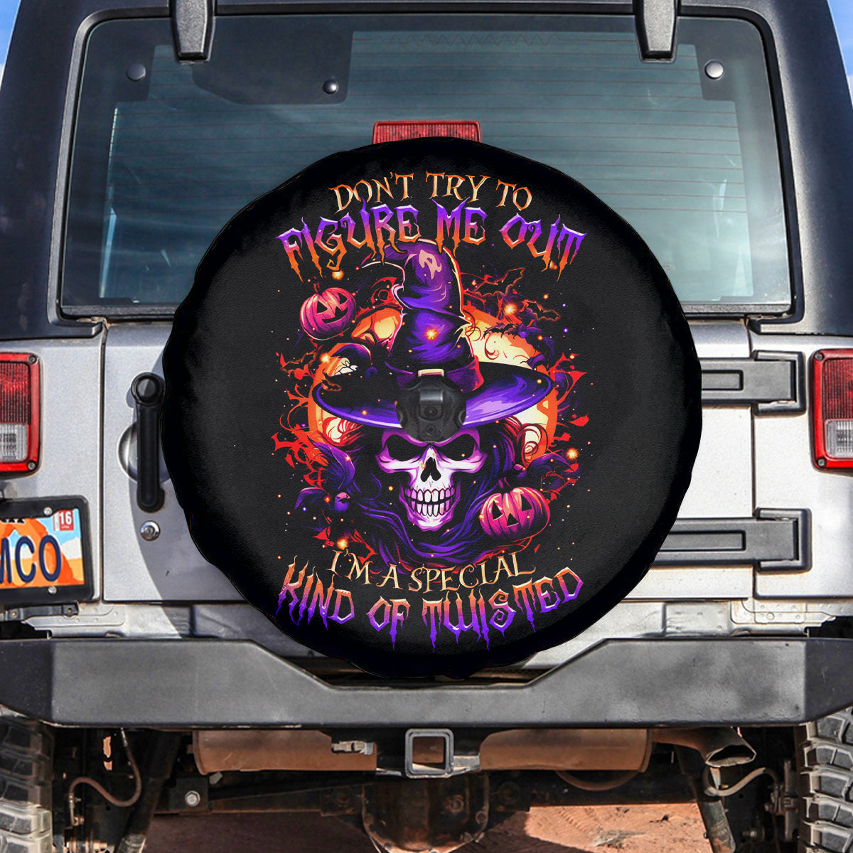 Wizard Skull Halloween Spare Tire Cover Don't Try To Figure Me Out I'm A Special - Wonder Print Shop