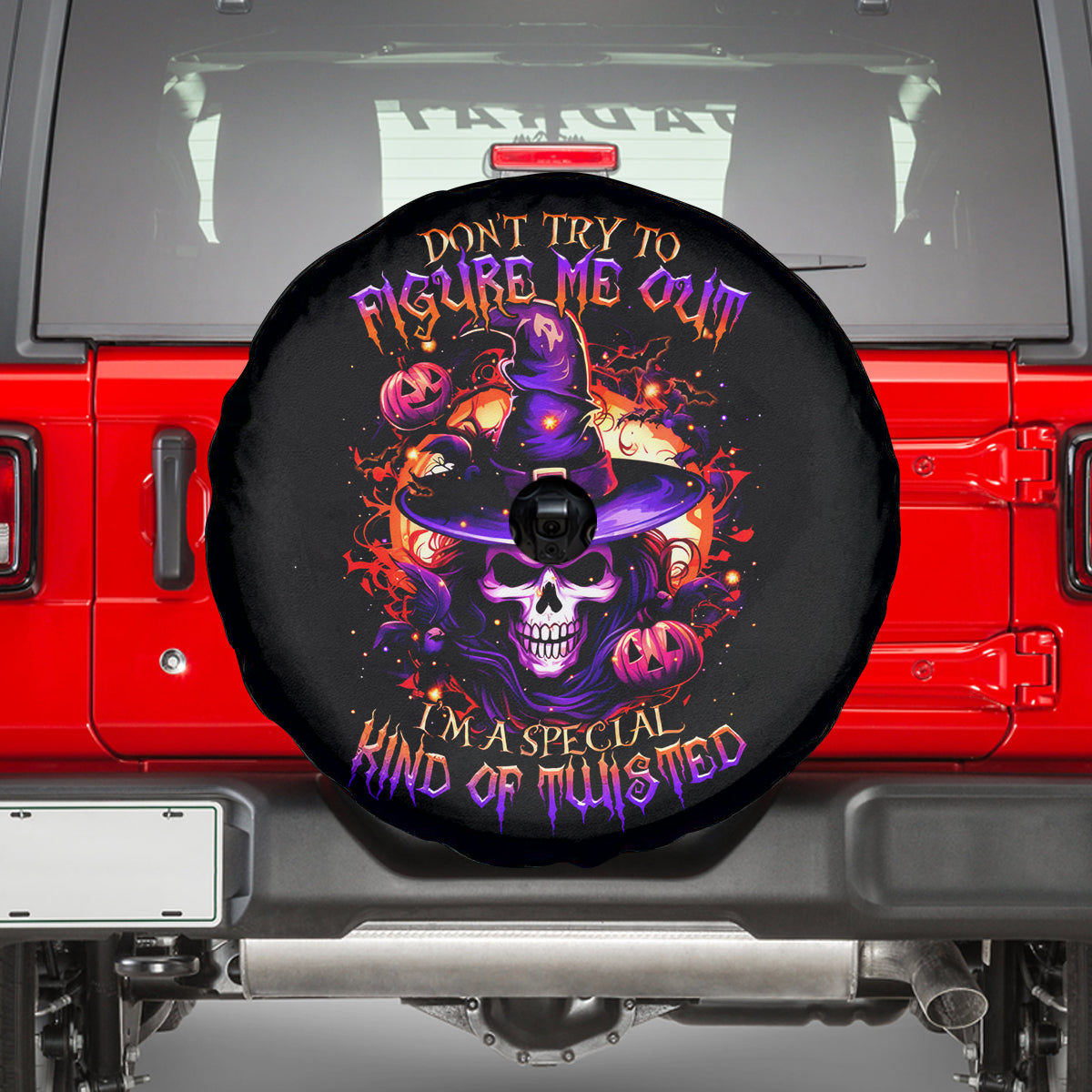Wizard Skull Halloween Spare Tire Cover Don't Try To Figure Me Out I'm A Special - Wonder Print Shop
