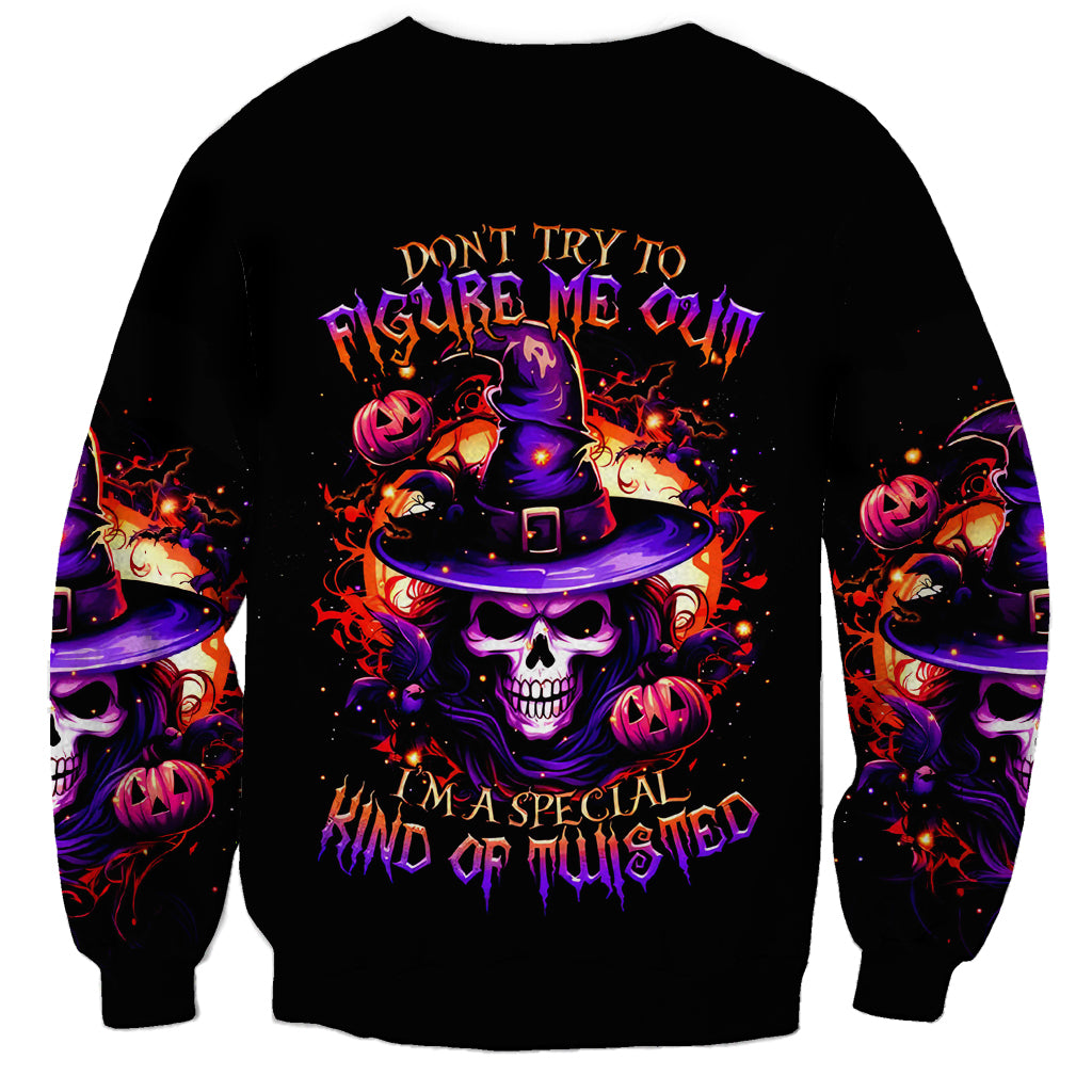 Wizard Skull Halloween Sweatshirt Don't Try To Figure Me Out I'm A Special - Wonder Print Shop