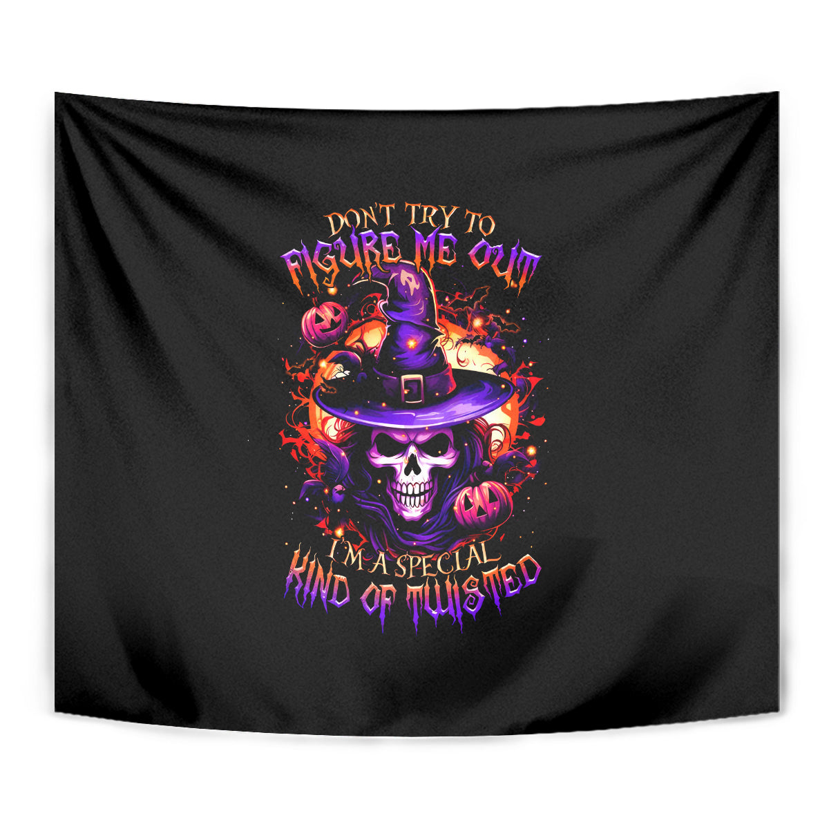Wizard Skull Halloween Tapestry Don't Try To Figure Me Out I'm A Special - Wonder Print Shop