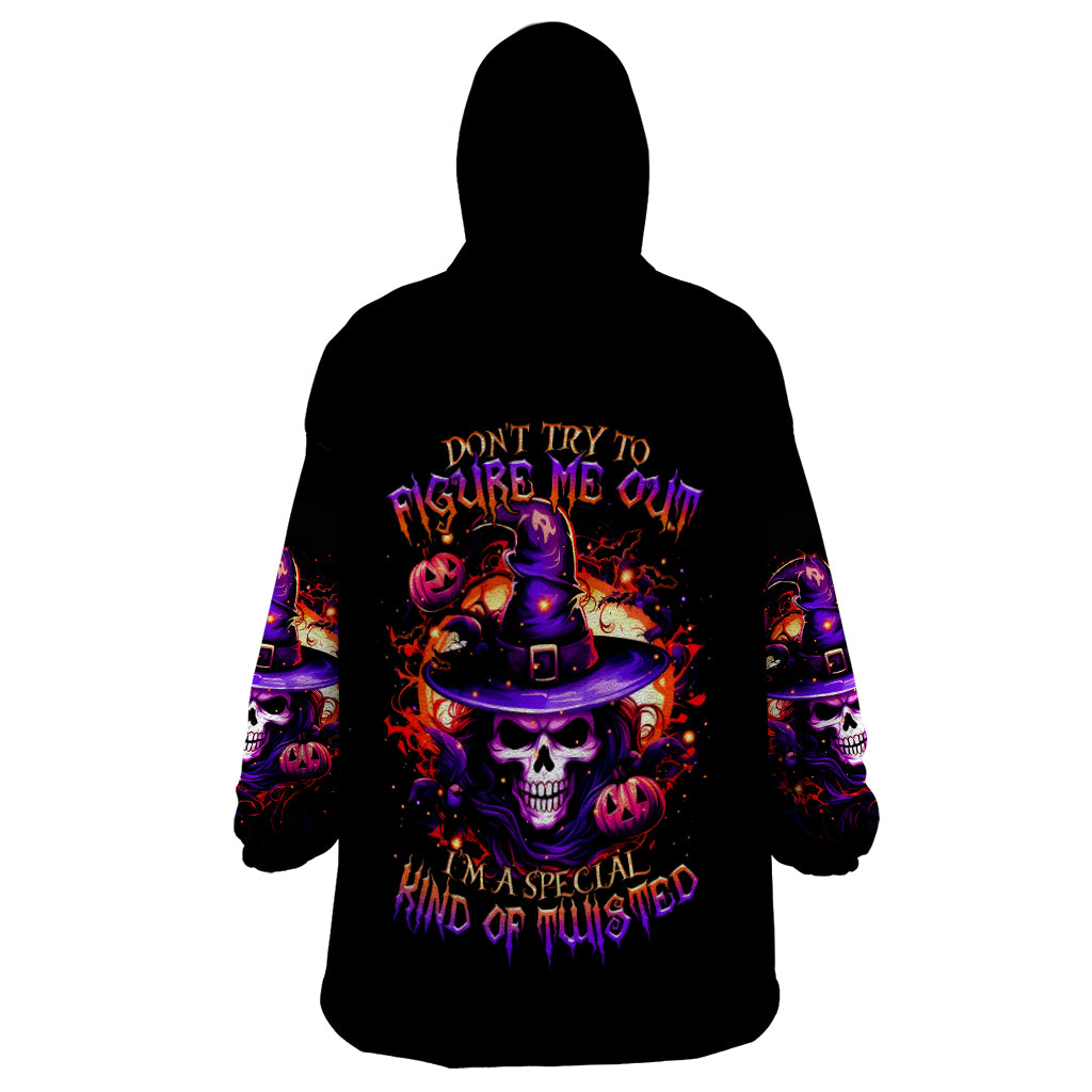 Wizard Skull Halloween Wearable Blanket Hoodie Don't Try To Figure Me Out I'm A Special - Wonder Print Shop