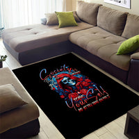 Lady Skull Area Rug They Ask You To Be Yourself And Yet They Judge You - Wonder Print Shop