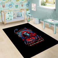 Lady Skull Area Rug They Ask You To Be Yourself And Yet They Judge You - Wonder Print Shop
