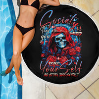 Lady Skull Beach Blanket They Ask You To Be Yourself And Yet They Judge You - Wonder Print Shop