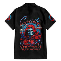 Lady Skull Family Matching Mermaid Dress and Hawaiian Shirt They Ask You To Be Yourself And Yet They Judge You - Wonder Print Shop