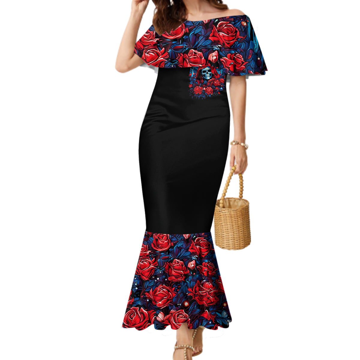 Lady Skull Family Matching Mermaid Dress and Hawaiian Shirt They Ask You To Be Yourself And Yet They Judge You - Wonder Print Shop