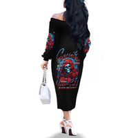 Lady Skull Family Matching Off Shoulder Long Sleeve Dress and Hawaiian Shirt They Ask You To Be Yourself And Yet They Judge You - Wonder Print Shop