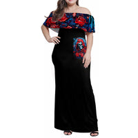 Lady Skull Family Matching Off Shoulder Maxi Dress and Hawaiian Shirt They Ask You To Be Yourself And Yet They Judge You - Wonder Print Shop
