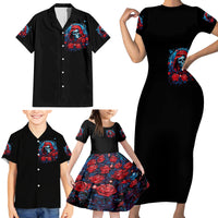 Lady Skull Family Matching Short Sleeve Bodycon Dress and Hawaiian Shirt They Ask You To Be Yourself And Yet They Judge You - Wonder Print Shop
