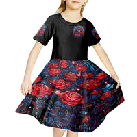 Lady Skull Kid Short Sleeve Dress They Ask You To Be Yourself And Yet They Judge You - Wonder Print Shop