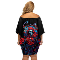 Lady Skull Off Shoulder Short Dress They Ask You To Be Yourself And Yet They Judge You - Wonder Print Shop
