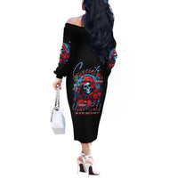 Lady Skull Off The Shoulder Long Sleeve Dress They Ask You To Be Yourself And Yet They Judge You - Wonder Print Shop