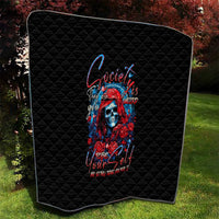 Lady Skull Quilt They Ask You To Be Yourself And Yet They Judge You - Wonder Print Shop