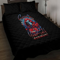 Lady Skull Quilt Bed Set They Ask You To Be Yourself And Yet They Judge You - Wonder Print Shop