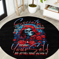 lady-skull-round-carpet-they-ask-you-to-be-yourself-and-yet-they-judge-you