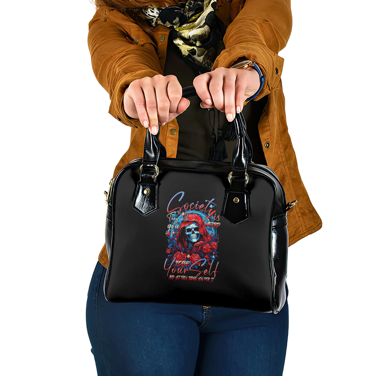 lady-skull-shoulder-handbag-they-ask-you-to-be-yourself-and-yet-they-judge-you