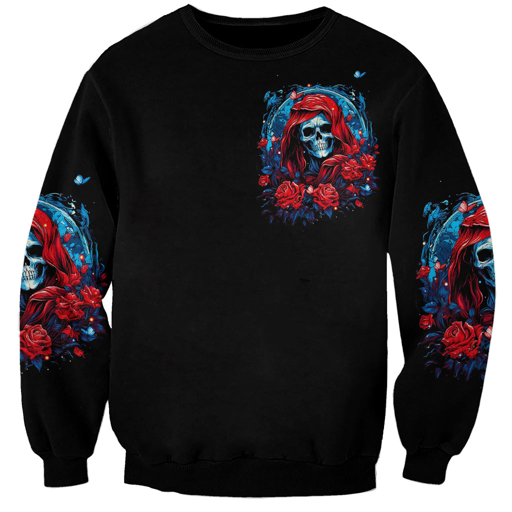 Lady Skull Sweatshirt They Ask You To Be Yourself And Yet They Judge You - Wonder Print Shop