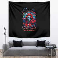 Lady Skull Tapestry They Ask You To Be Yourself And Yet They Judge You - Wonder Print Shop