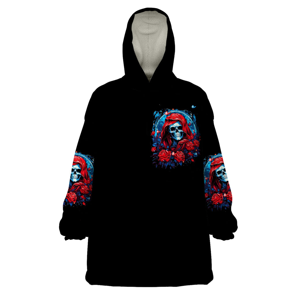 Lady Skull Wearable Blanket Hoodie They Ask You To Be Yourself And Yet They Judge You - Wonder Print Shop
