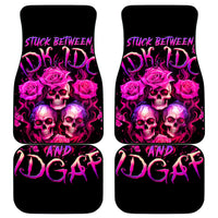 Three Rose Skull Car Mats Stuck Between Idk Idc And Idgaf - Wonder Print Shop