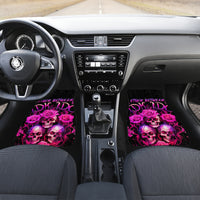 Three Rose Skull Car Mats Stuck Between Idk Idc And Idgaf - Wonder Print Shop