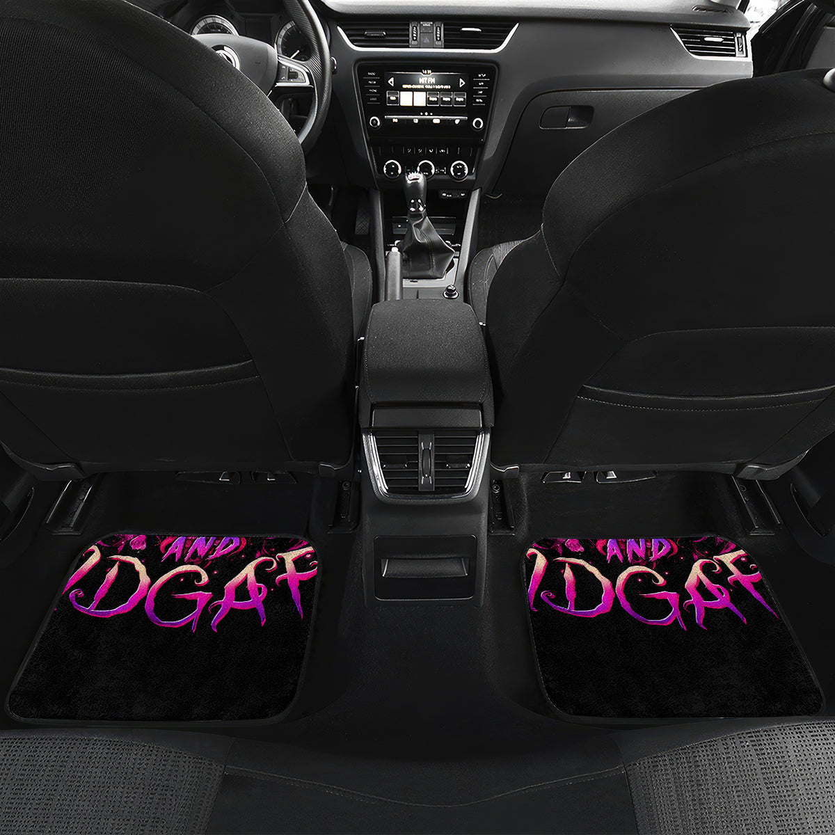 Three Rose Skull Car Mats Stuck Between Idk Idc And Idgaf - Wonder Print Shop