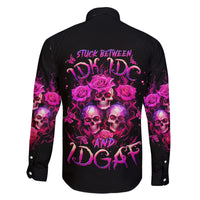 Three Rose Skull Family Matching Off Shoulder Short Dress and Hawaiian Shirt Stuck Between Idk Idc And Idgaf - Wonder Print Shop