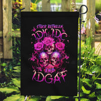 Three Rose Skull Garden Flag Stuck Between Idk Idc And Idgaf - Wonder Print Shop