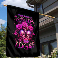 Three Rose Skull Garden Flag Stuck Between Idk Idc And Idgaf - Wonder Print Shop