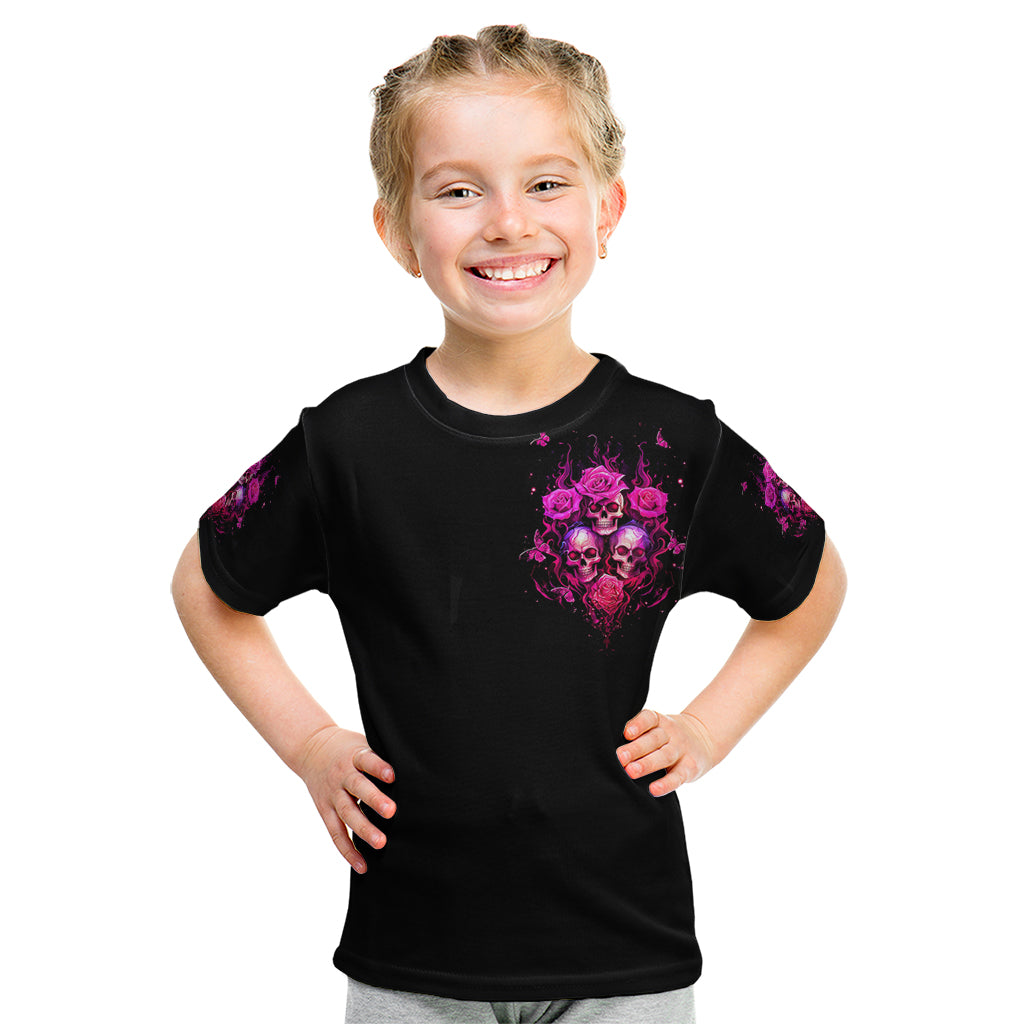 Three Rose Skull Kid T Shirt Stuck Between Idk Idc And Idgaf - Wonder Print Shop