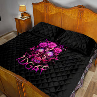 Three Rose Skull Quilt Bed Set Stuck Between Idk Idc And Idgaf - Wonder Print Shop