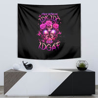 Three Rose Skull Tapestry Stuck Between Idk Idc And Idgaf - Wonder Print Shop