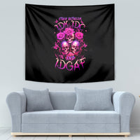 Three Rose Skull Tapestry Stuck Between Idk Idc And Idgaf - Wonder Print Shop