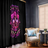 Three Rose Skull Window Curtain Stuck Between Idk Idc And Idgaf - Wonder Print Shop