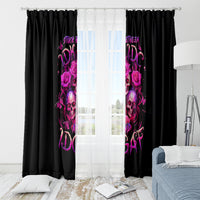 Three Rose Skull Window Curtain Stuck Between Idk Idc And Idgaf - Wonder Print Shop