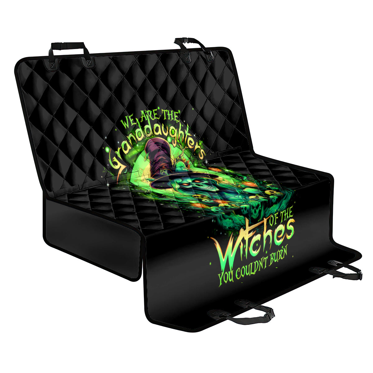 Witch Skull Back Car Seat Cover We Are The Granddaughters Of The Witches - Wonder Print Shop