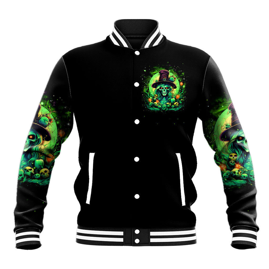 Witch Skull Baseball Jacket We Are The Granddaughters Of The Witches - Wonder Print Shop