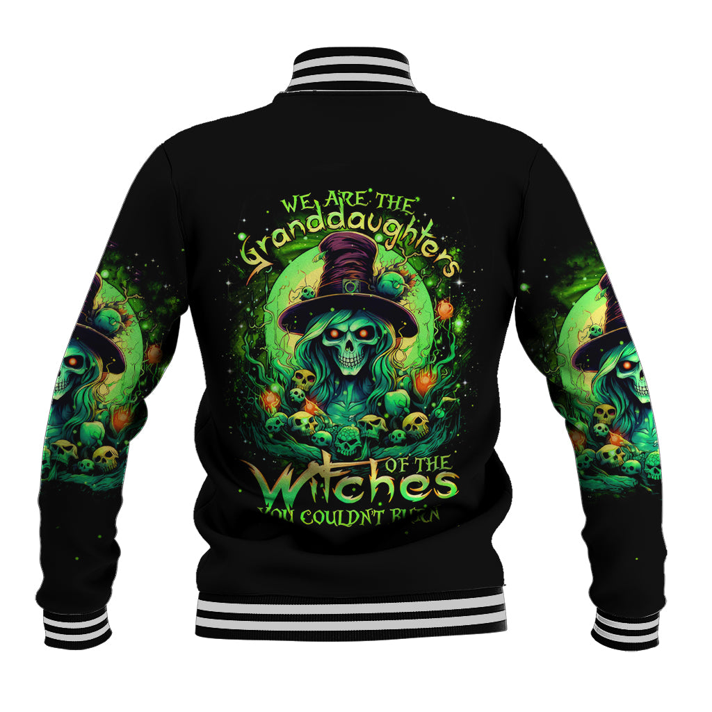 Witch Skull Baseball Jacket We Are The Granddaughters Of The Witches - Wonder Print Shop
