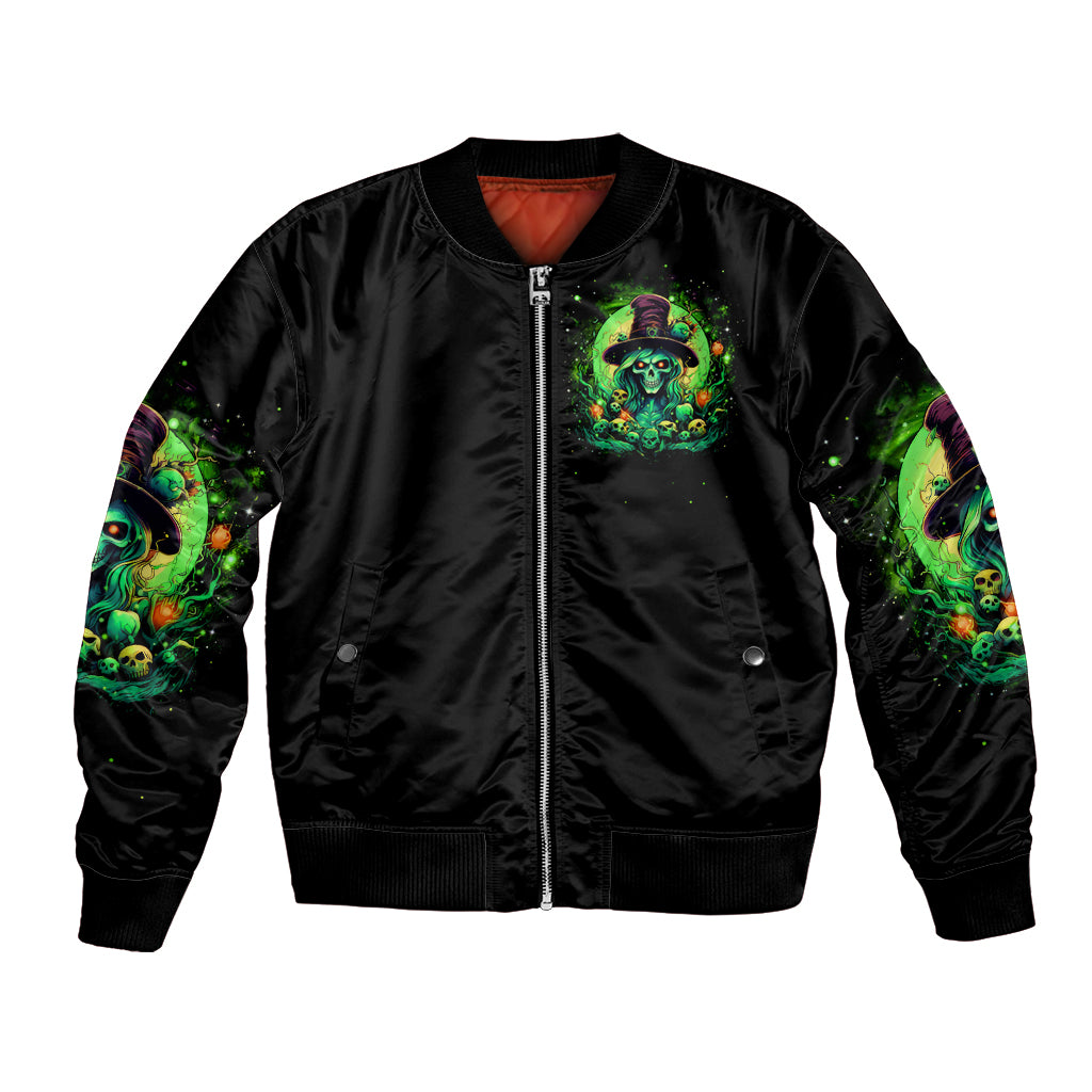 Witch Skull Bomber Jacket We Are The Granddaughters Of The Witches - Wonder Print Shop