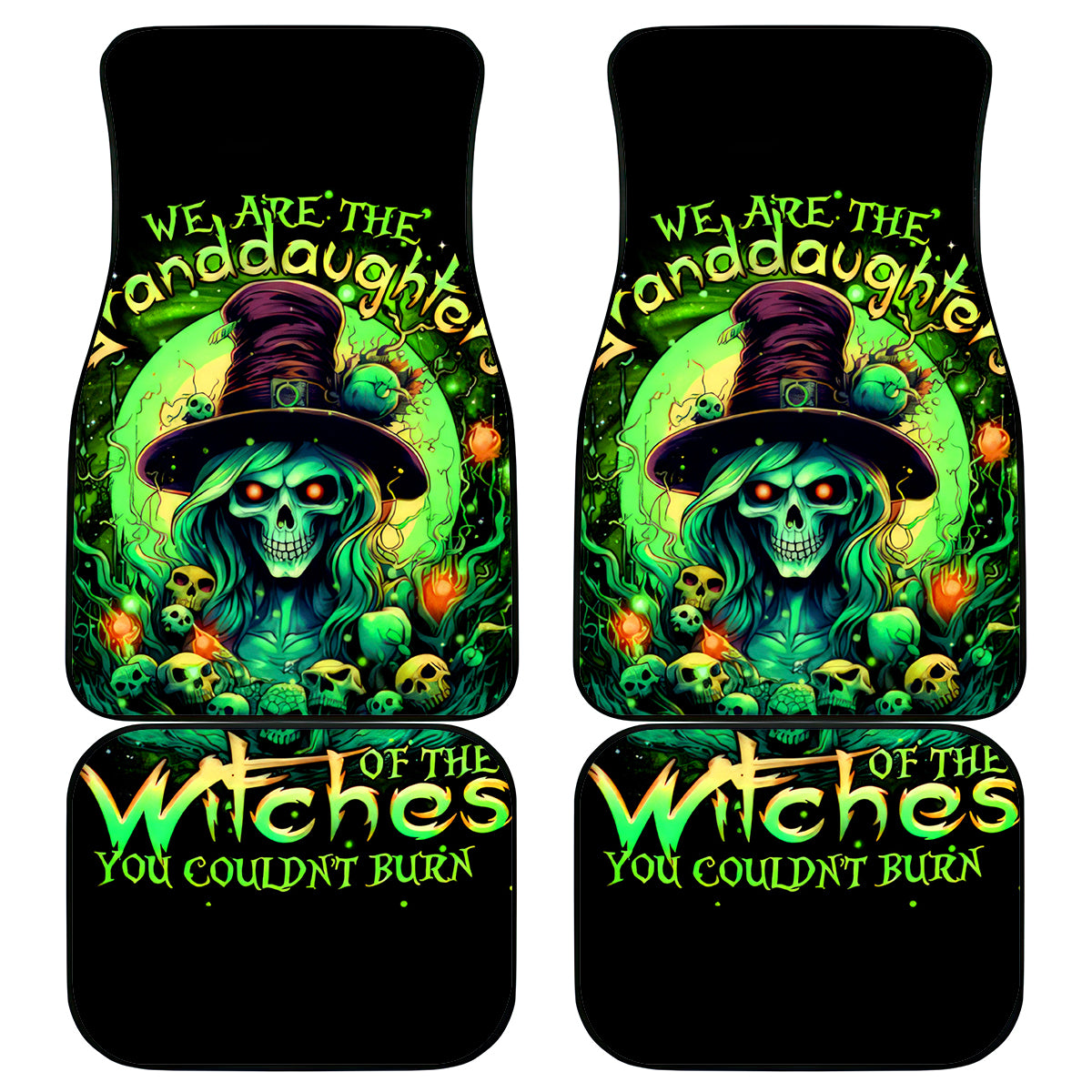 Witch Skull Car Mats We Are The Granddaughters Of The Witches - Wonder Print Shop