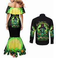 Witch Skull Couples Matching Mermaid Dress and Long Sleeve Button Shirt We Are The Granddaughters Of The Witches DT01